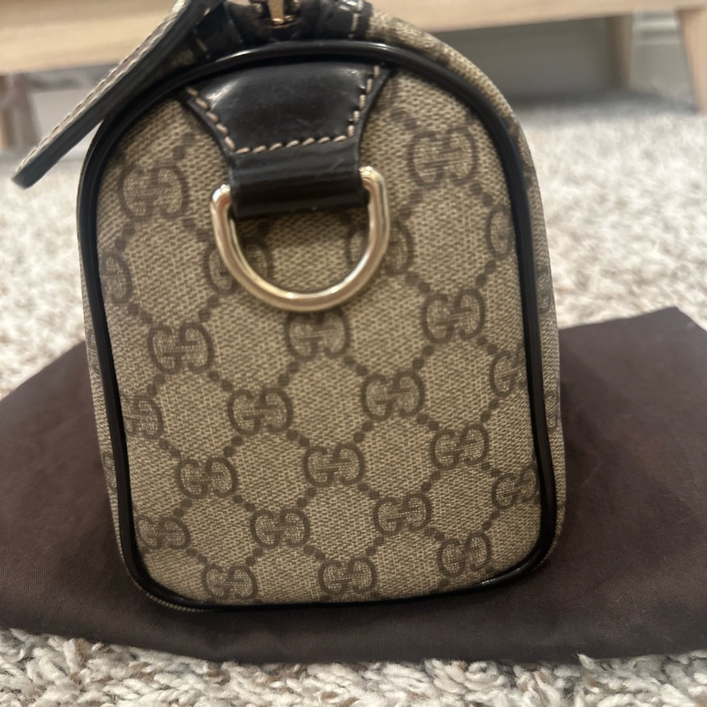 Gucci Beige and Black GG Coated Canvas Small Joy Boston Bag - Picture 5 of 10